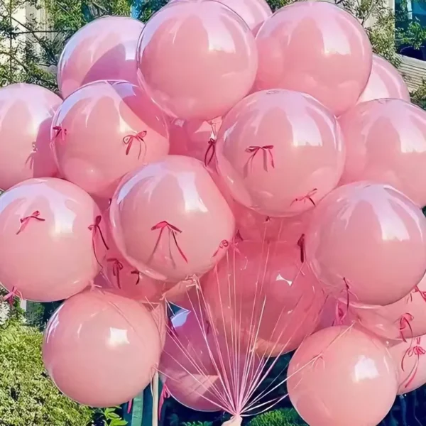 Wholesale 10-set pink BOBO balloon sets, including ribbon bow – event and wedding decorations