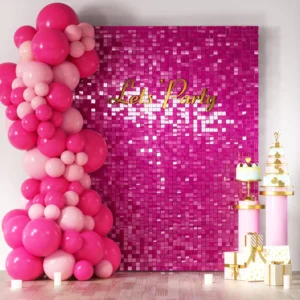 Wholesale Rose Red Square Sequin Shimmer Wall Panel for Event, Party & Wedding Backdrop Decoration