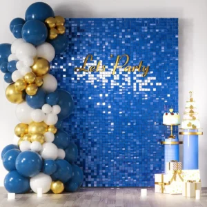 Wholesale Royal Blue Square Sequin Shimmer Wall Panel for Event, Party & Wedding Backdrop Decoration