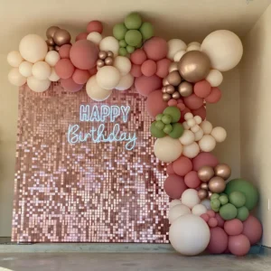 Wholesale Rose Gold Square Sequin Shimmer Wall Panel for Event, Party & Wedding Backdrop Decoration