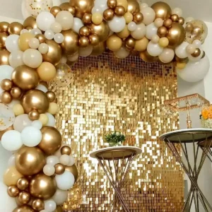 Wholesale Light Gold Square Sequin Shimmer Wall Panel for Event, Party & Wedding Backdrop Decoration