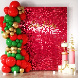 Wholesale Red Square Sequin Shimmer Wall Panel for Event, Party & Wedding Backdrop Decoration