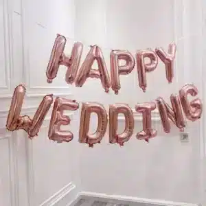 Rose Gold Happy Wedding Foil Balloon