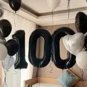 Black Number Foil Balloon