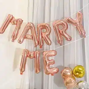 Champagne Gold Marry Me Foil Balloon