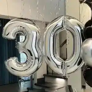 Silver Number Foil Balloon