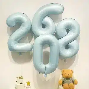 Baby Blue Number Foil Balloon