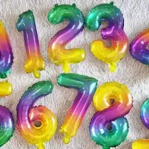 Candy Gradient Number Foil Balloon